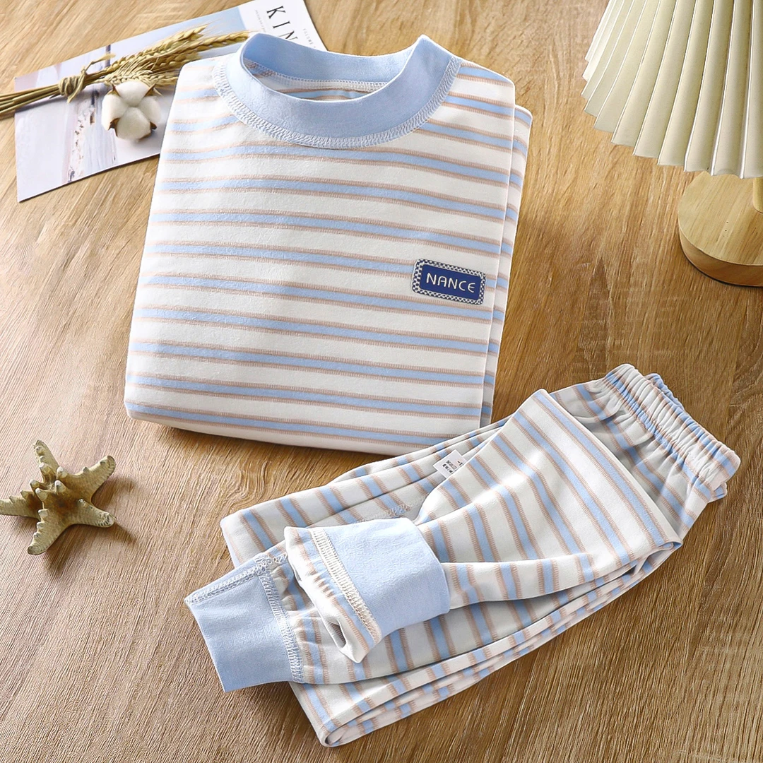 小方迪男童秋衣秋裤纯棉内衣套装儿童睡衣全棉毛衫保暖中大童秋冬