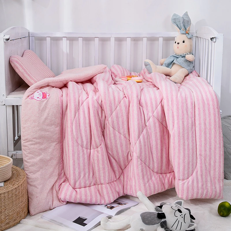 天竺良品色纺纱绣花儿童四季被