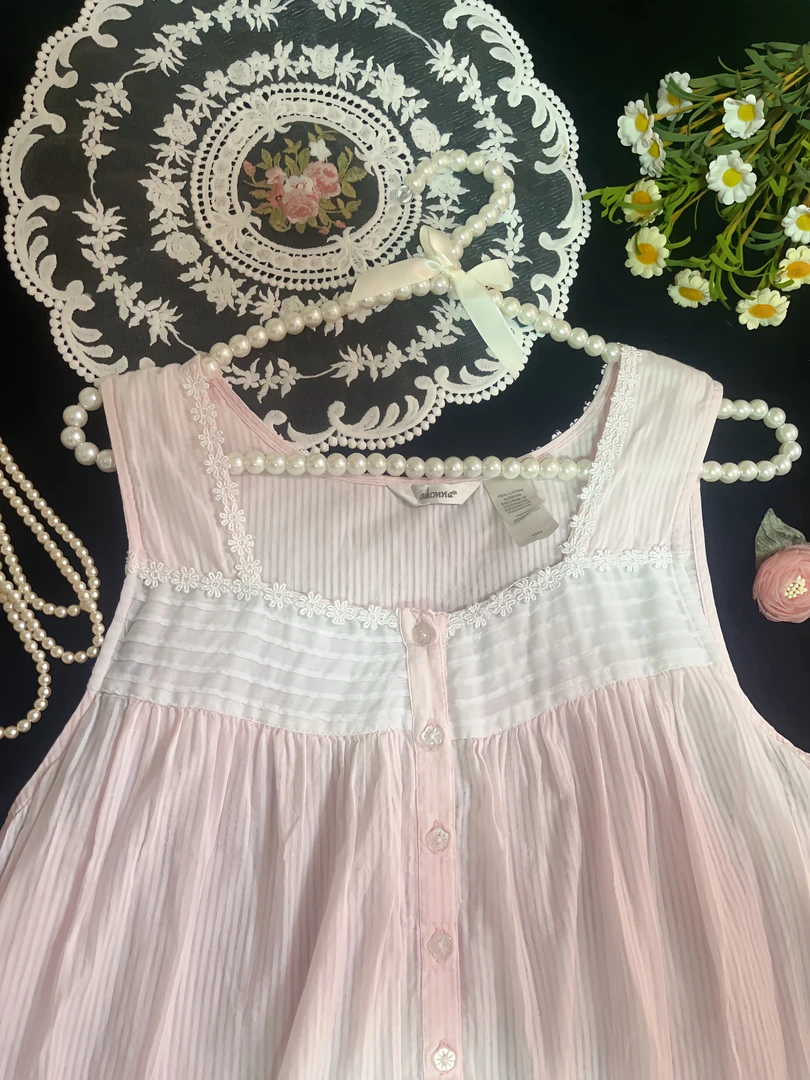 Vintage古着睡裙连衣裙蕾丝，默认微瑕no退no换