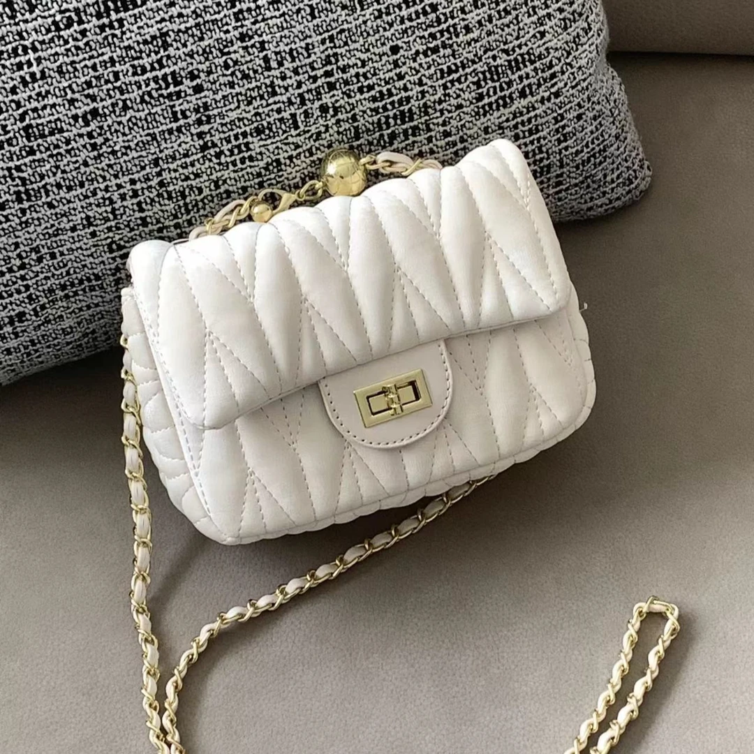 百搭ins斜挎包包2024新款潮夏季时尚菱格小香风链条包单肩小方包