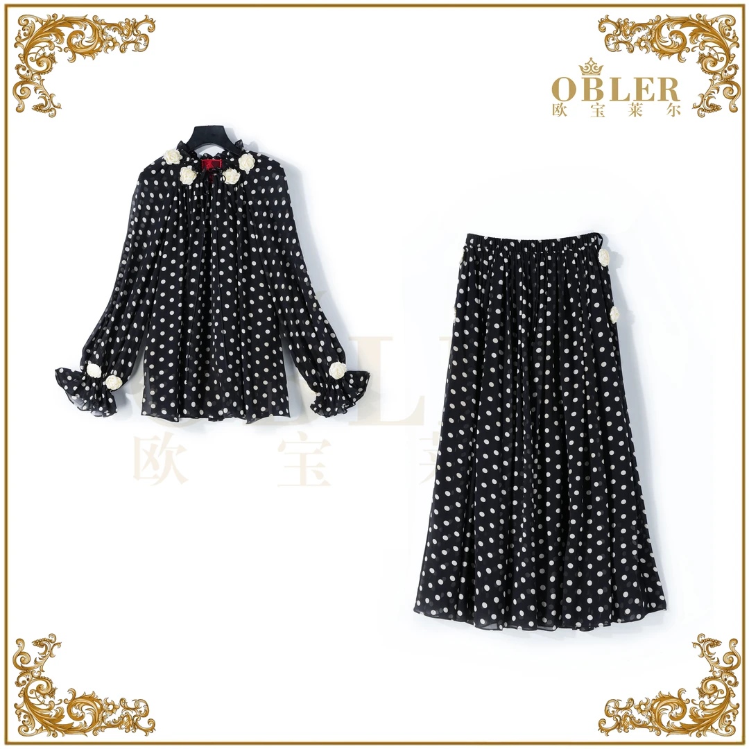 【吟唱  】欧宝莱尔新款时尚气质真丝女装套装61-6729