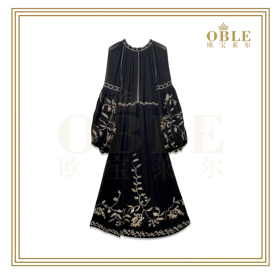 【流金岁月】OBLE欧宝莱尔新款气质时尚优雅连衣裙502-2020009