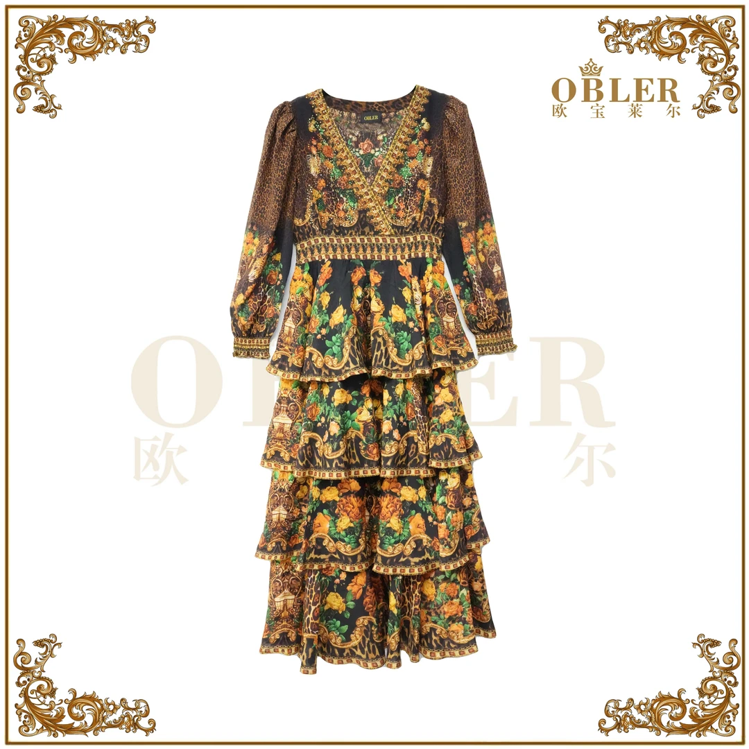 欧宝莱尔时尚气质真丝连衣裙305-24149