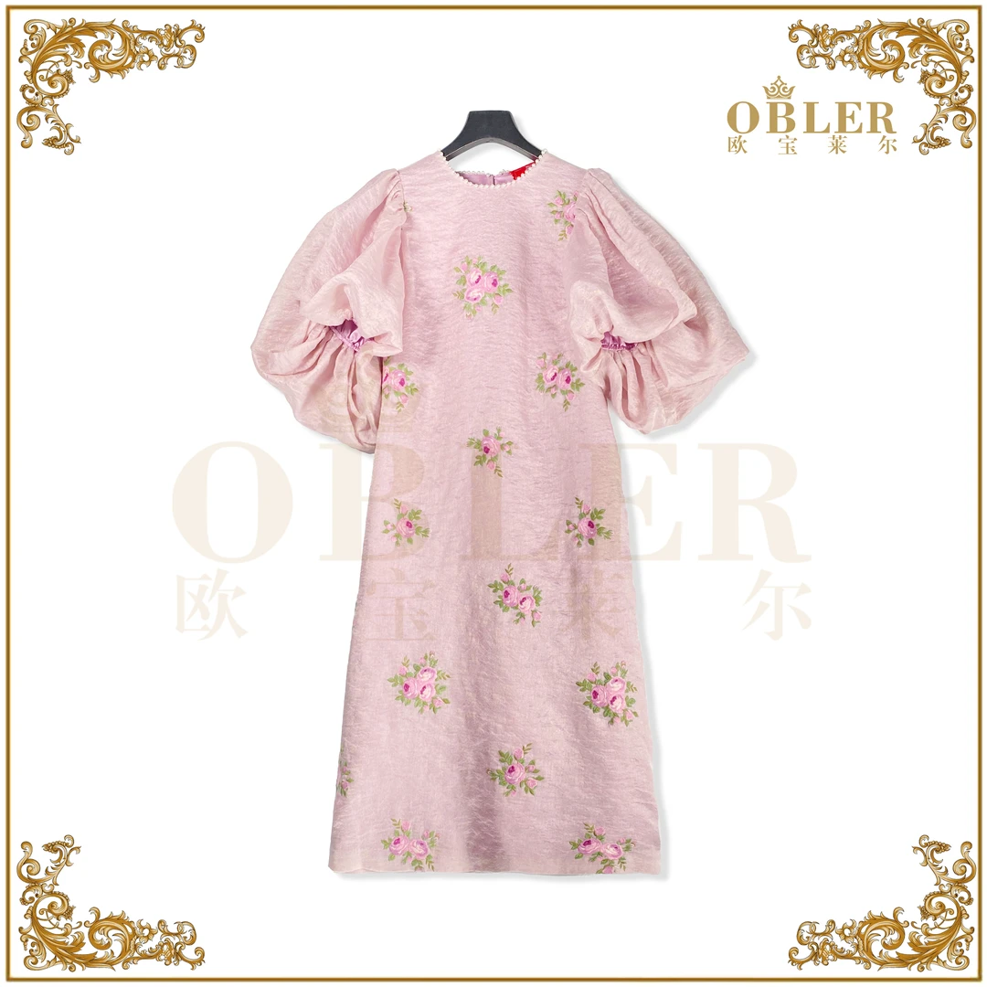 【沿途 】OBLER欧宝莱尔新款时尚气质优雅女装连衣裙61-6763
