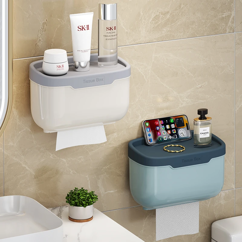 芯隆抽纸盒防水纸巾盒浴室家装质感防潮免打孔家用纸巾盒厕所放纸