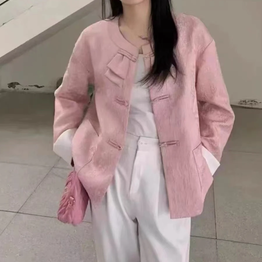 502号 新中式国风盘扣短外套女时尚百搭显瘦上衣潮