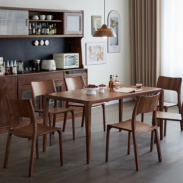 臻美ZM   北美黑胡桃木实木餐桌家用简约饭桌子