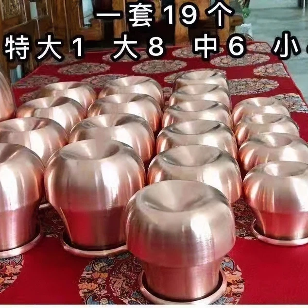 19个组合紫铜罐加热满背罐开店,蒙古族特色礼品，罐疗标配，导热快