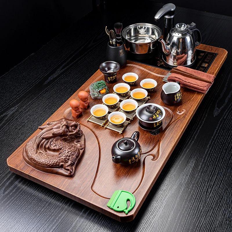 整套茶具套装家用客厅全自动烧水壶一体功夫泡茶台茶道杯茶海茶盘