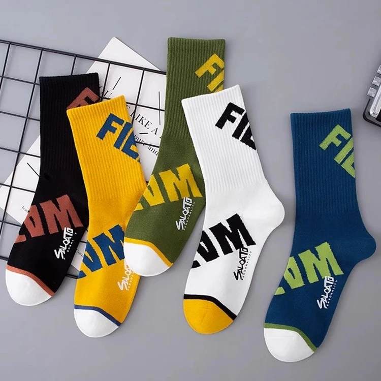 中筒袜子男士春夏季纯棉袜青少年学生运动袜吸汗防臭篮球网红潮袜