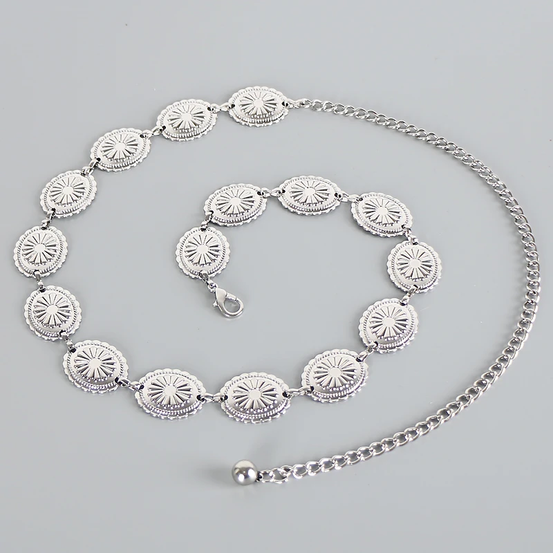 银色金属腰链女配裙子民族风复古链条腰带装饰西装裤子高级感配饰