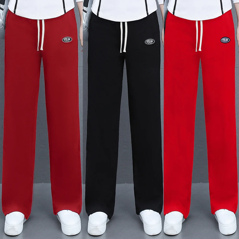 秋冬新款广场舞运动套装女士休闲简单时尚显瘦直筒裤休闲裤