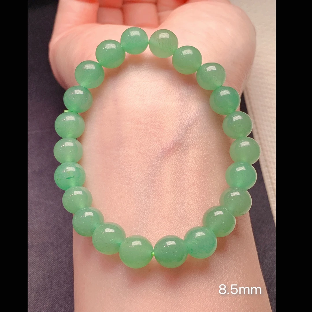 新人福利新疆东陵玉冰绿手串温润细腻qt0100303