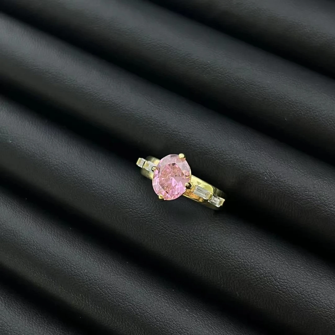 铜合金戒指 时尚百搭气质粉色中古风戒指多样性发货YS10976