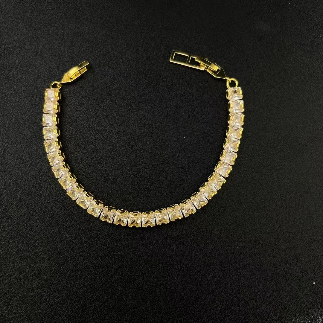 铜合金手链 轻奢气质时尚黄镶满镶手链多样性发货YS1954