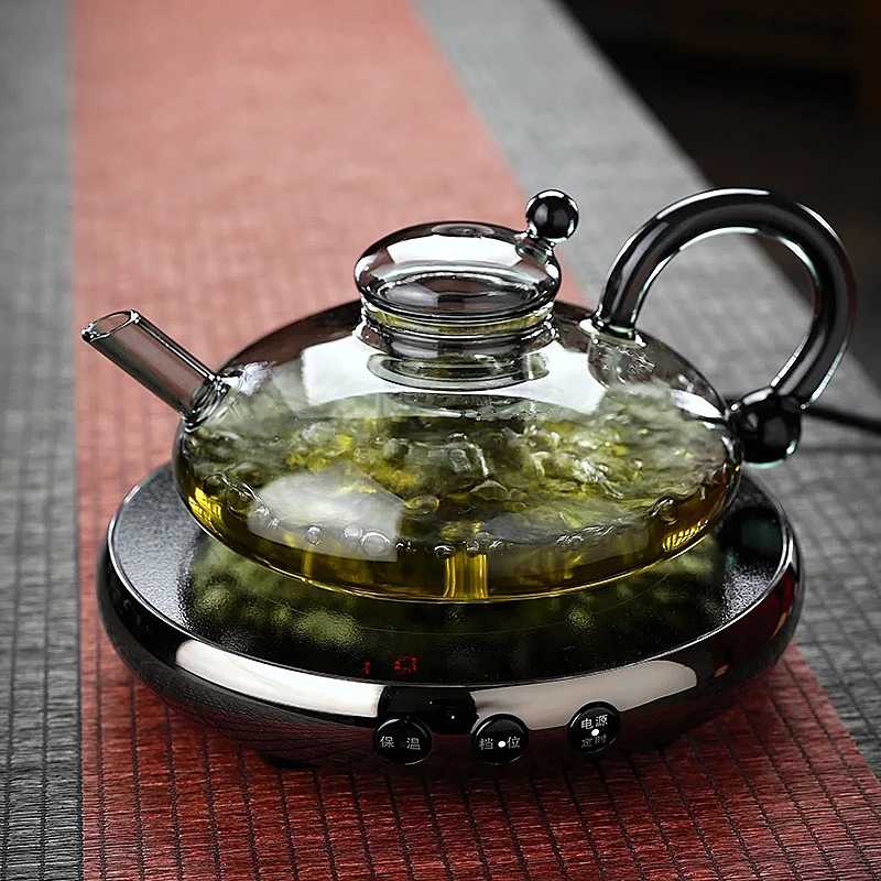 北欧轻奢玻璃茶具套装花茶加热煮茶器高档欧式财鼠尾耐热茶壶加厚