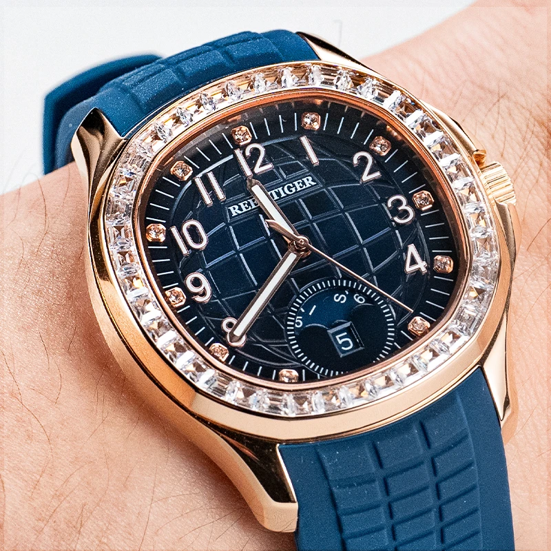 REEF TIGER/瑞夫泰格潮男士运动时尚手表夜光防水奢华手雷款手表