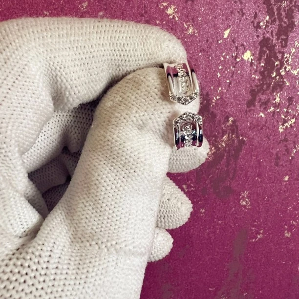 合金吊坠 开口精美时尚戒指银色百搭经典气质简约镶钻精致