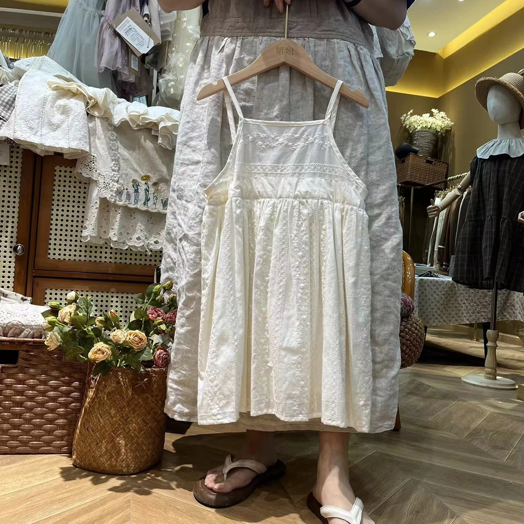 〖姐姐家〗24夏款女童蕾丝吊带连衣裙7028