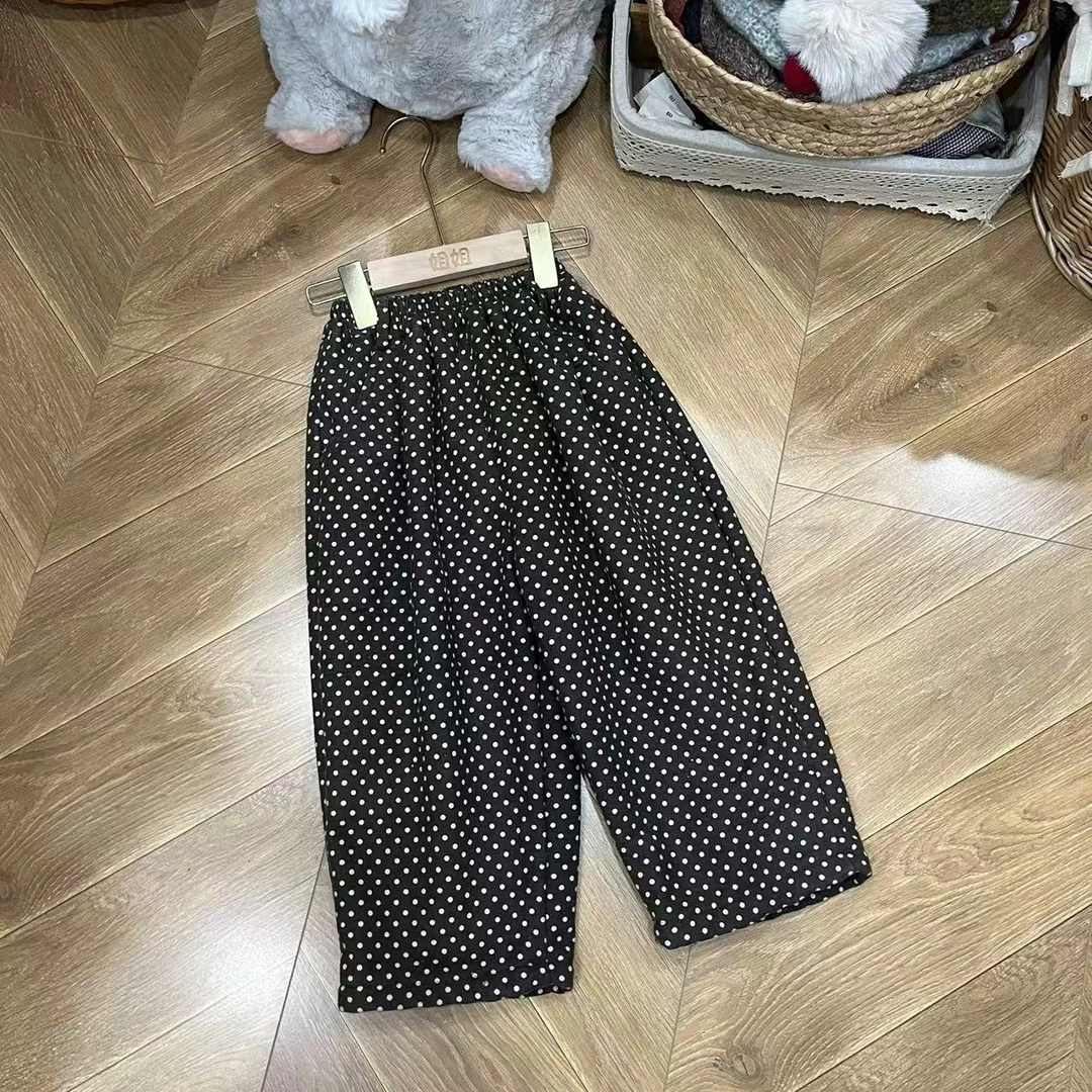 〖姐姐家〗2024冬款儿童萌娃穿搭波点加绒休闲裤sy3521