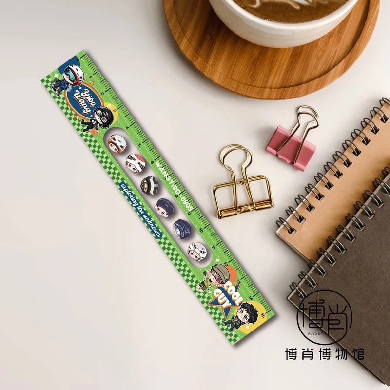 博肖博物馆定制王一博周边探索新境摇摇乐卡通尺子手账文具直尺