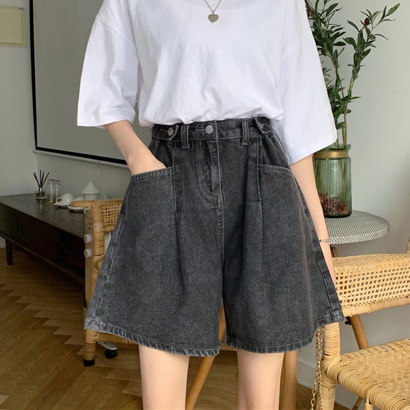 2-300斤高腰牛仔短裤女夏季新款宽松显瘦大码胖mm梨型身材五分裤