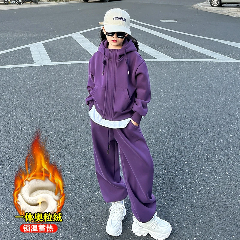 女童春秋款运动套装2025新款6-12岁时尚宽松休闲酷飒学生洋气潮流