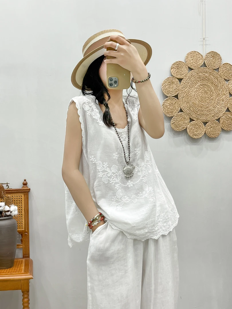 【胖妞推荐】棉麻吊带内搭短背心吊带34001女背心白色肩38胸104长60