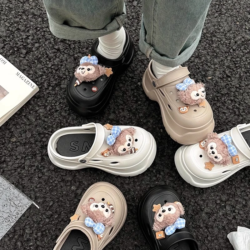 平底卡通动漫包头时尚半拖凉鞋厚底包28967休闲包头拖网红