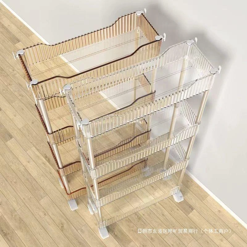 超窄透明置物架缝隙落地收纳架侧边架子家用柜子尺寸夹缝收纳柜