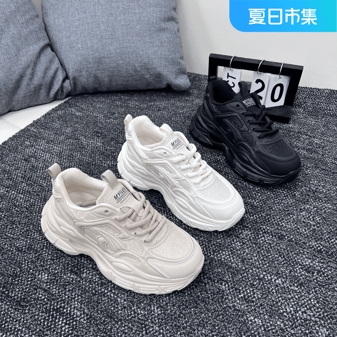 夏季新款潮流系带透气时尚防水厚底女款百搭网红老爹鞋 X 检 6667