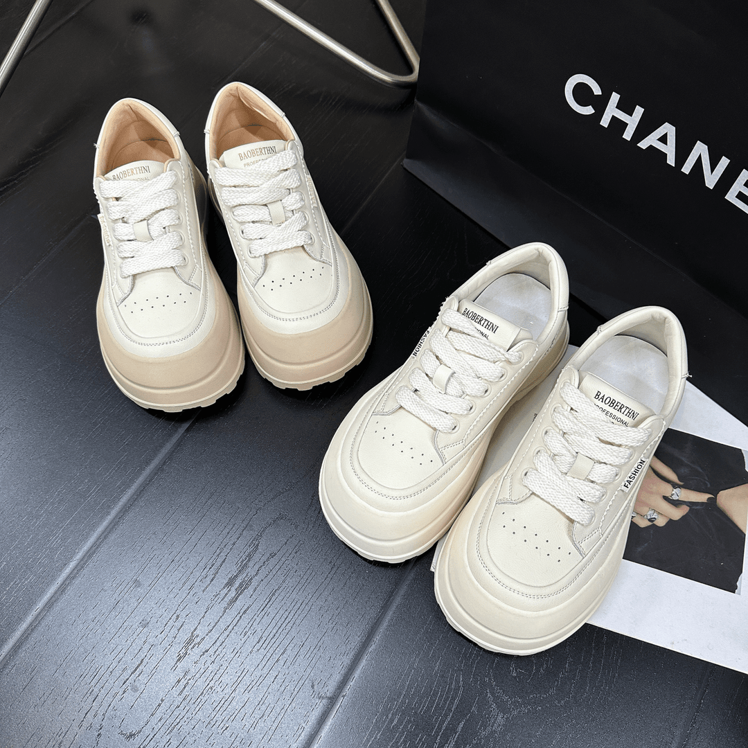 夏季新款厚底百搭小白鞋女款2024爆款冷粘工艺板鞋 X 检 8158