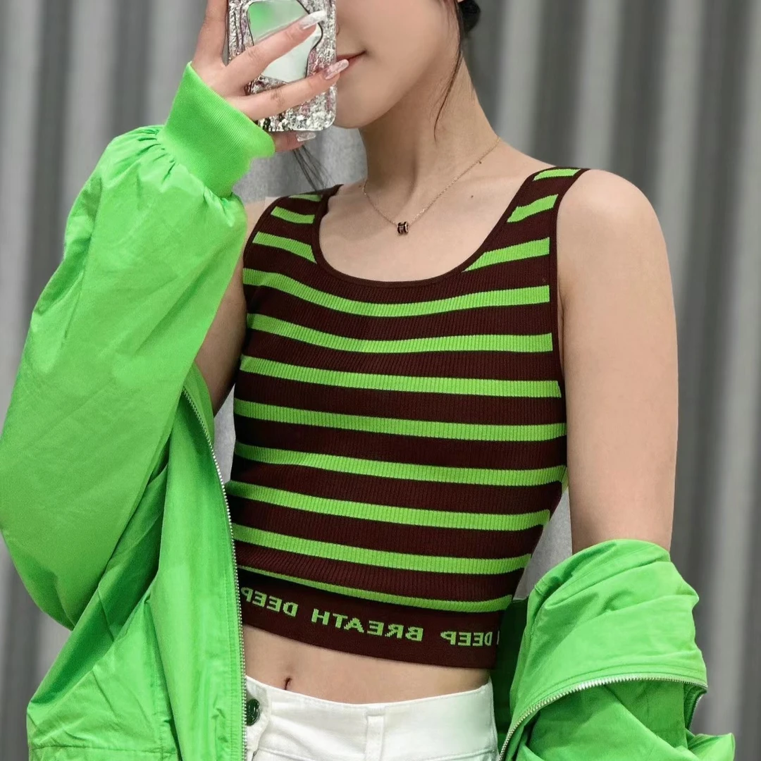 【北京阿玛施】5399591百搭外穿动感条纹背心时尚夏季无袖显瘦