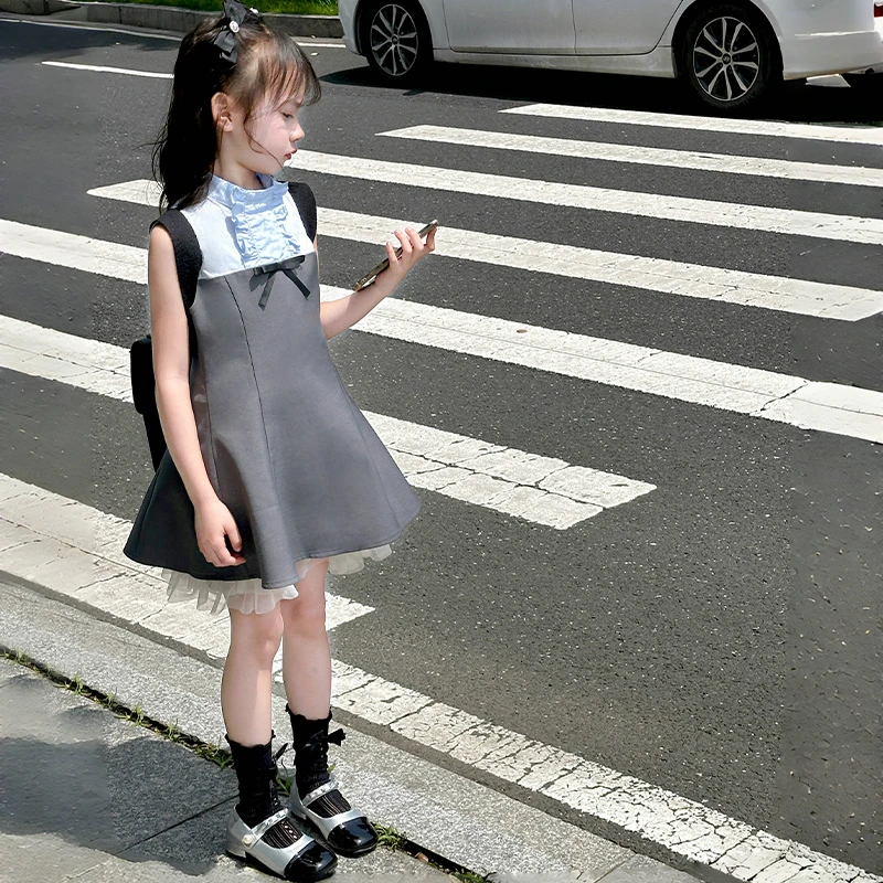 66公主原创设计  女童连衣裙夏装儿童裙子2024新款学院风Q669