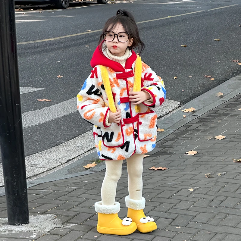 66公主原创 女童外套秋冬儿童冬装2023新款保暖羊羔绒大衣 S629