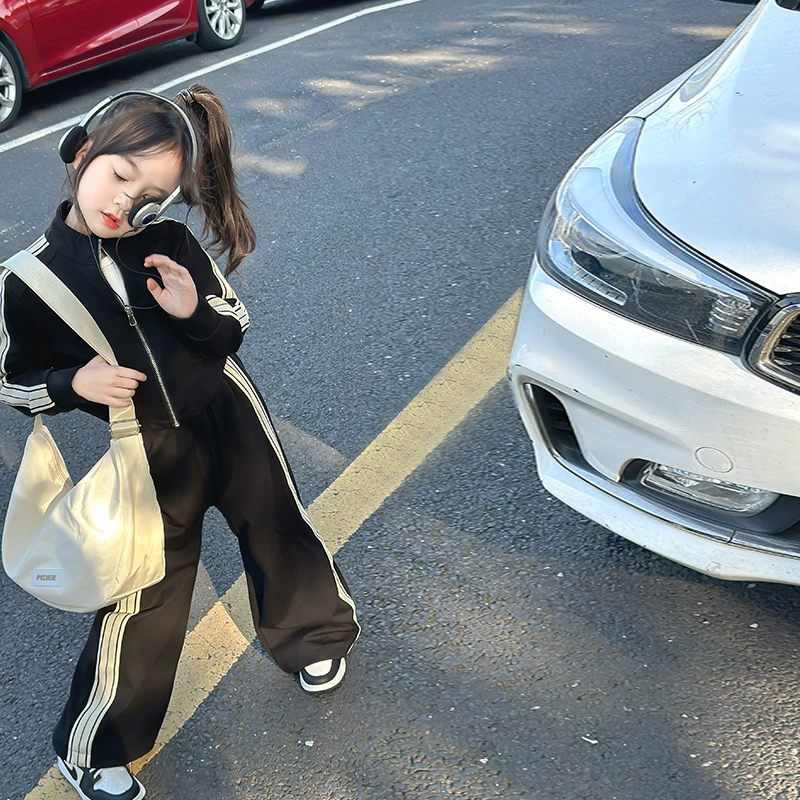 66公主女童春装套装网红衣服洋气2024新款春秋儿童运动时髦TZ123