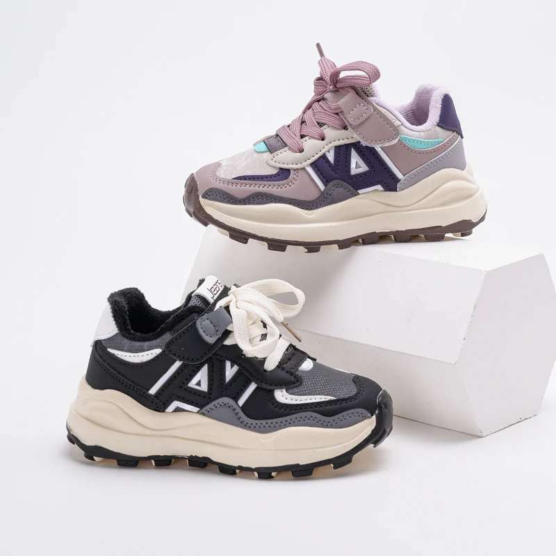 尚品班尼百搭2023秋冬季男女童老爹鞋板鞋时尚童鞋-185厚底复古