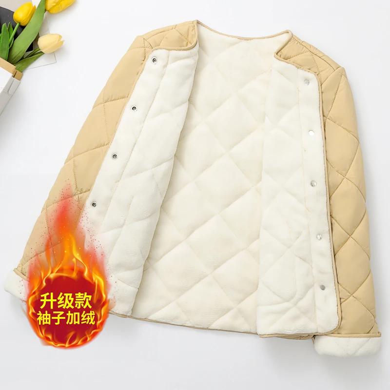 内穿棉衣女2023年秋冬季短款加绒加厚小棉袄贴身保暖内胆棉服外套