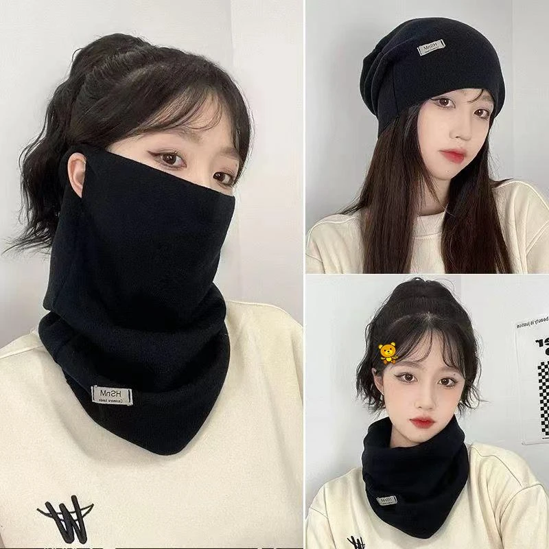 秋冬季耳挂防风护脸面罩女百变针织围脖骑行保暖护颈脖套冬天防寒