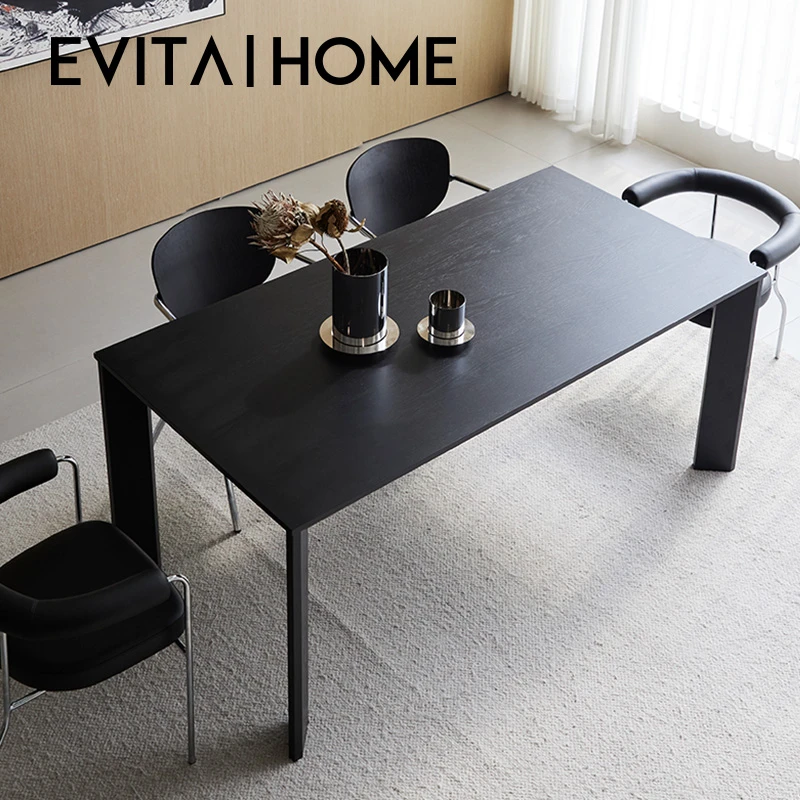 现代简约实木餐桌客厅长方形原木大桌子家用饭桌小户型餐桌椅组合