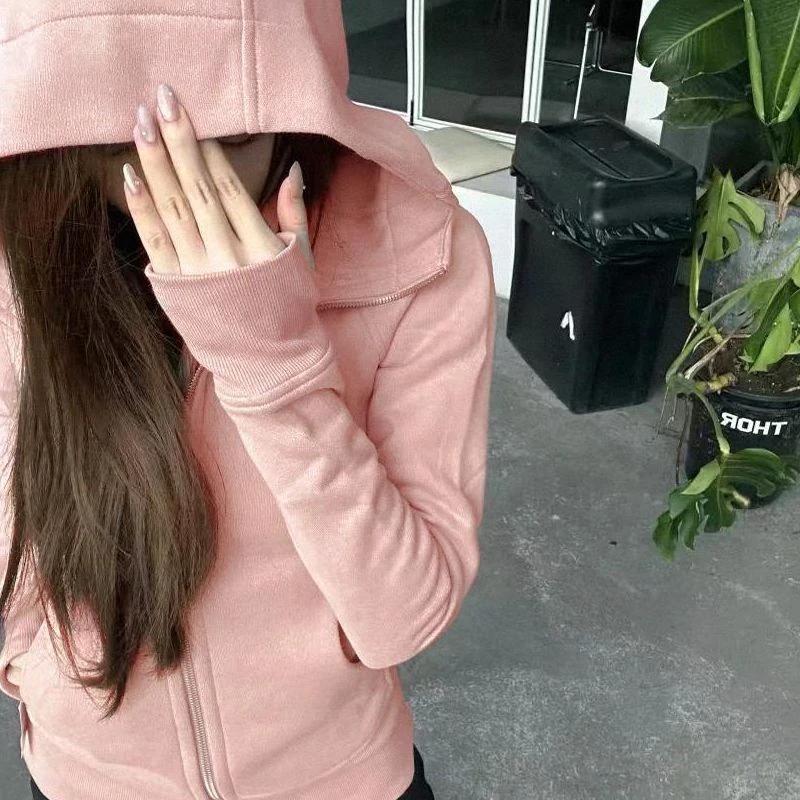 lulu外套女秋冬季2025新款爆款连帽卫衣加绒穿搭修身上衣开衫运动