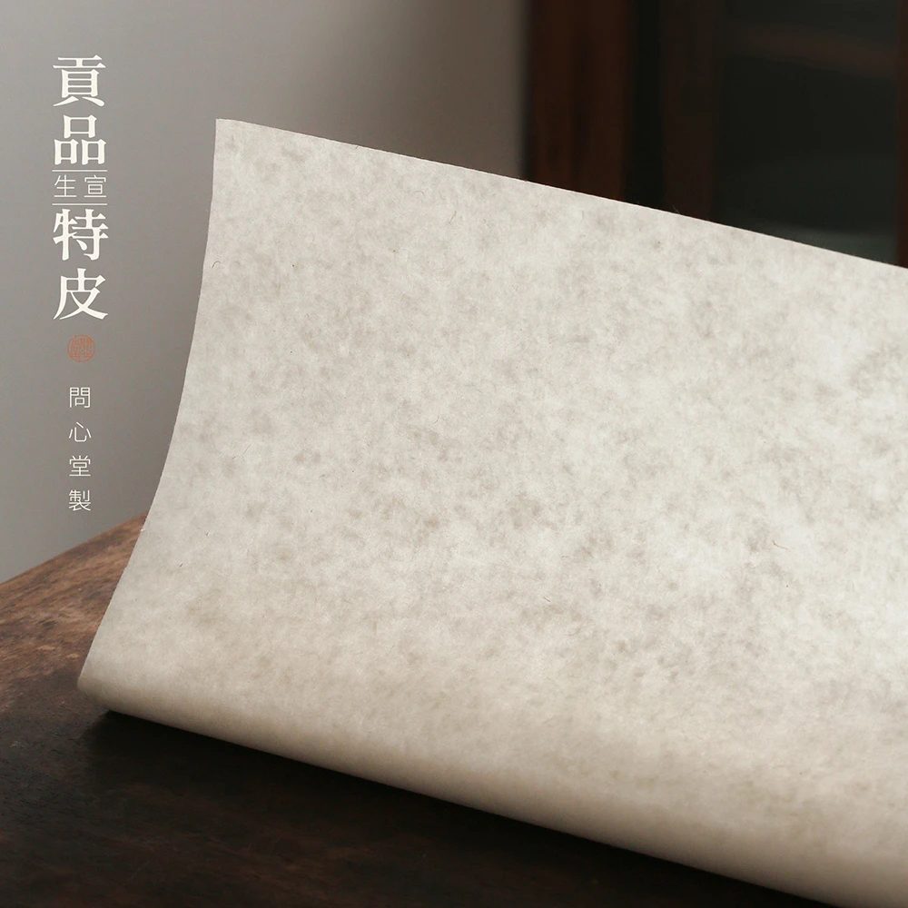 问心堂贡品特皮宣纸 生宣楮皮书法书画创作四尺六尺作品纸