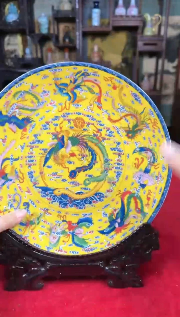 【闪购商品】陶瓷瓶龙盘+龙头架