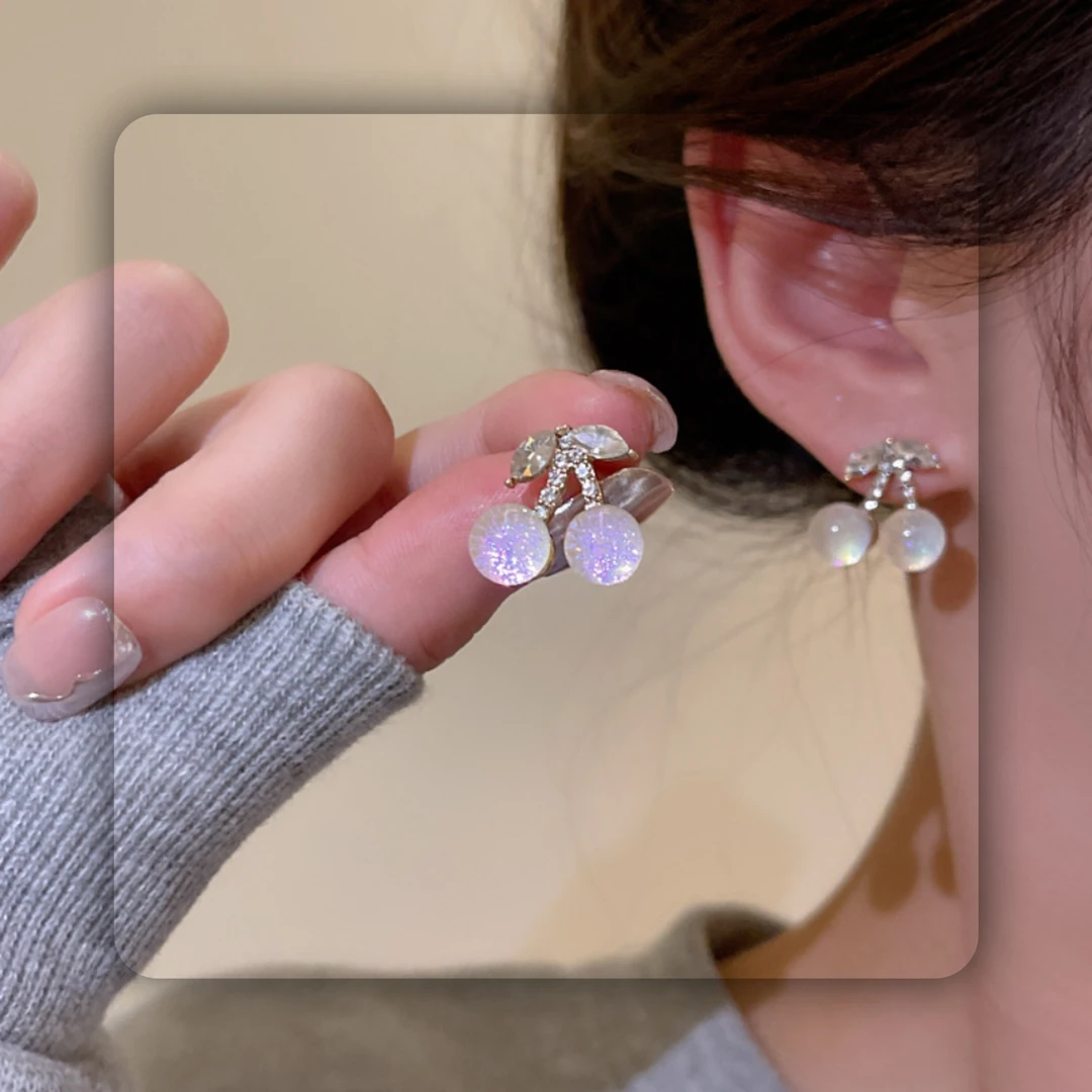 铜合金耳饰 111合金耳饰 【幸福的甜甜】耳钉甜美气质时尚百搭耳饰