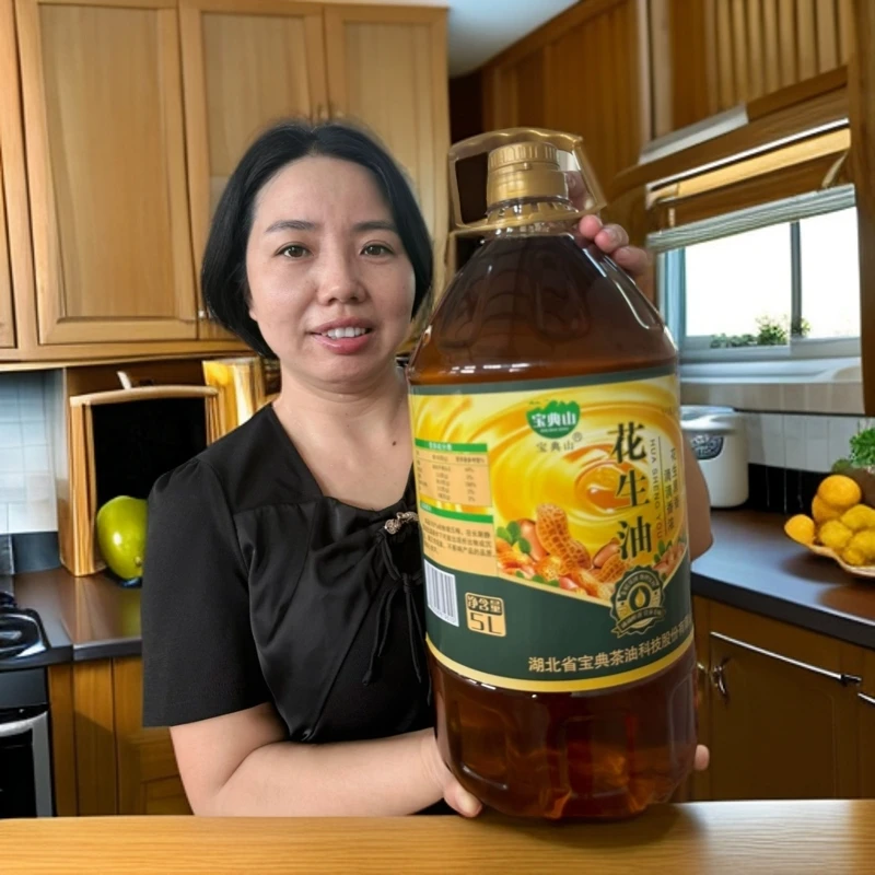 大别山农家传统物理压榨浓香食用花生油净含量5L