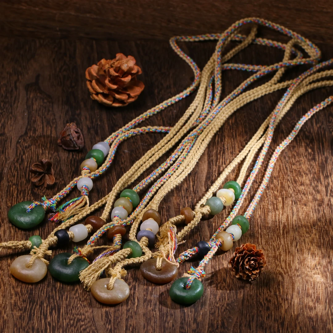 【泓贝珠宝-I640】和田玉三色随形编织项链/手链多样性发其一