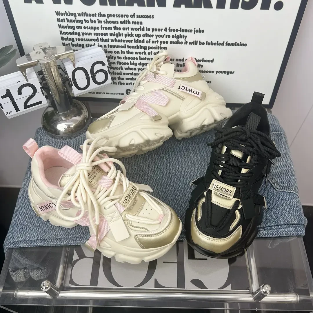 2023秋冬新款运动网红爆款增高百搭加绒保暖棉鞋ins潮鞋女老爹鞋