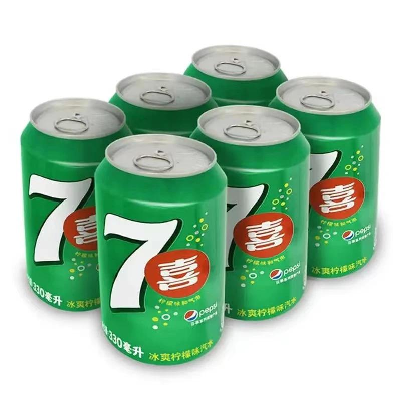 七喜柠檬味汽水330ML*6罐碳酸饮料易拉罐夏日清爽经典聚餐现货发