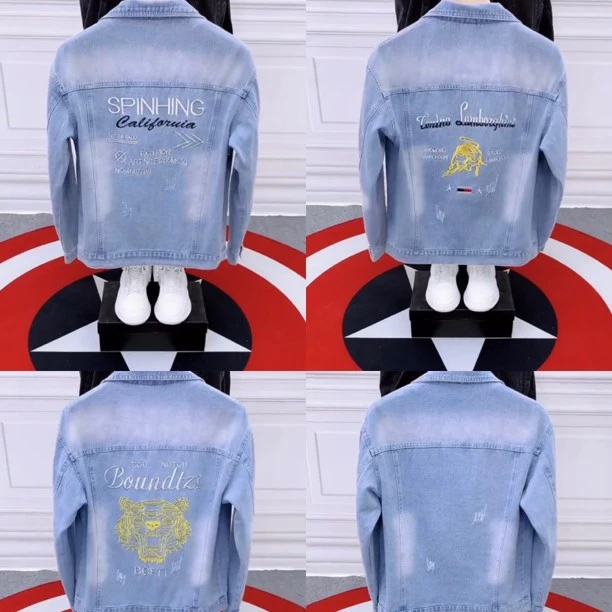 韩版修身时尚休闲外穿潮流个性设计男士帅气牛仔夹克百搭外套A-06