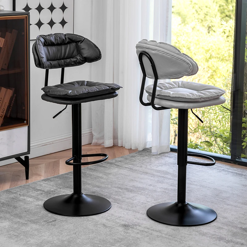 吧台椅家用现代简约家用椅子酒吧椅前台北欧轻奢吧凳靠背高脚吧椅